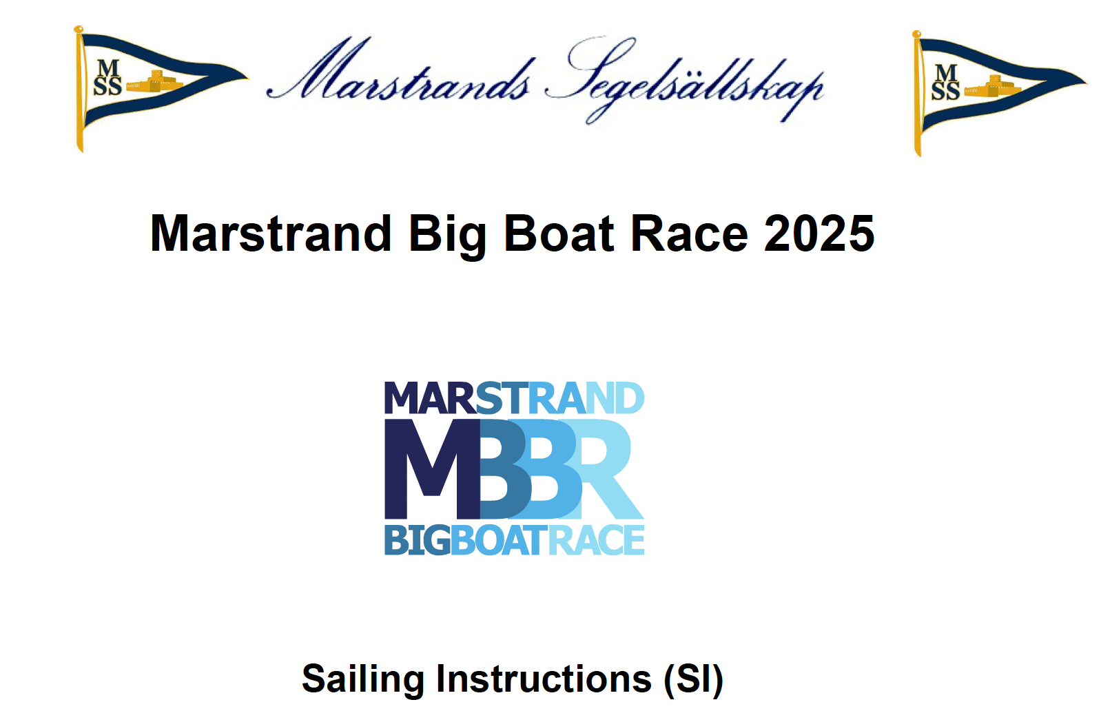 Sailing Instructions is now published