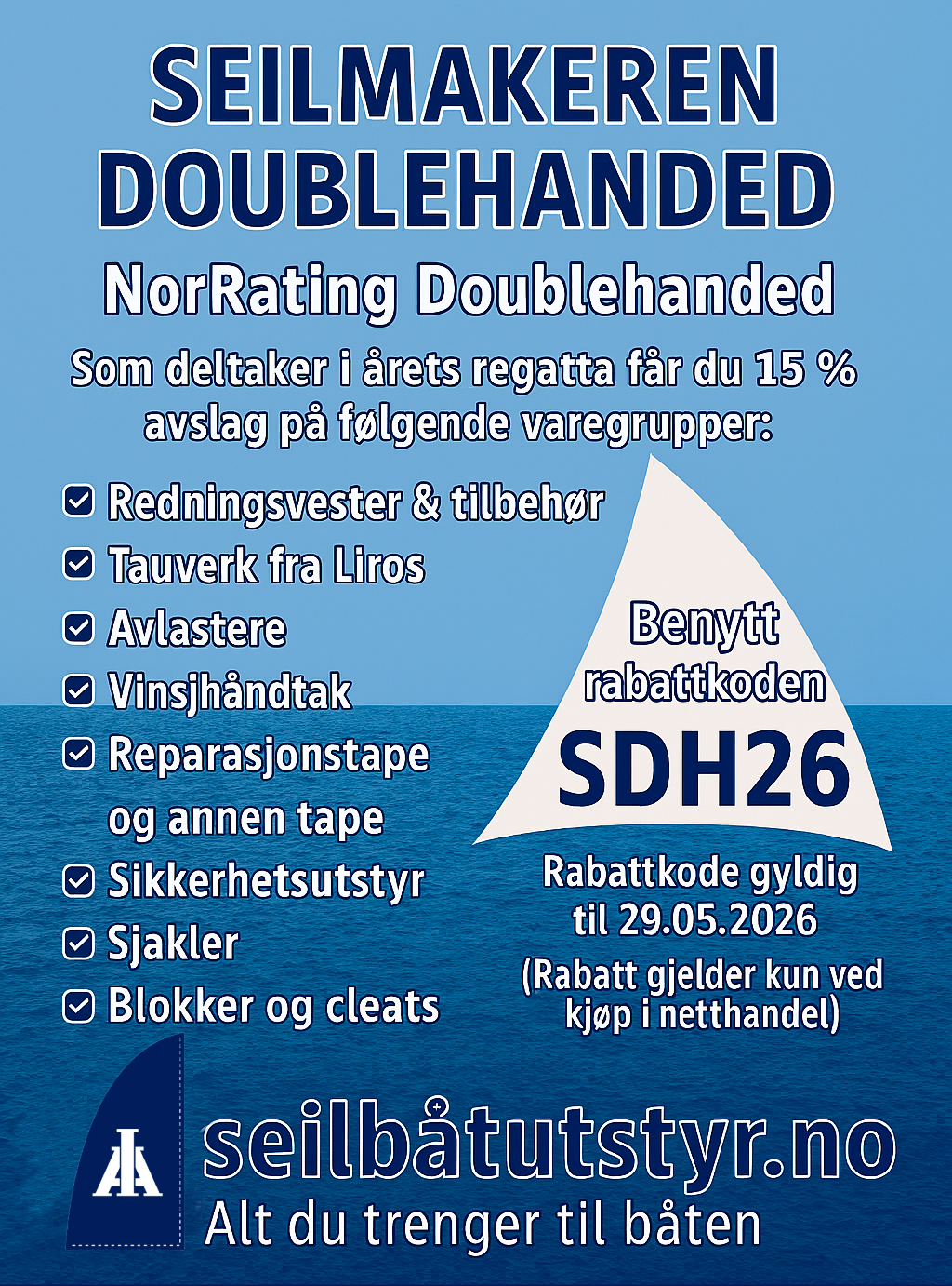 Rabatt på utstyr for deltakarane i regattaen